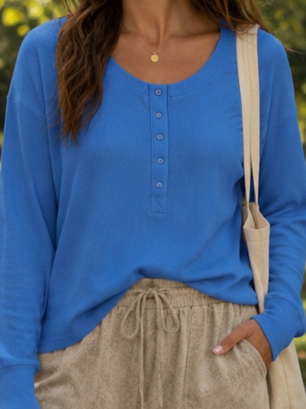 #247 ZENANA HENLEY TOP